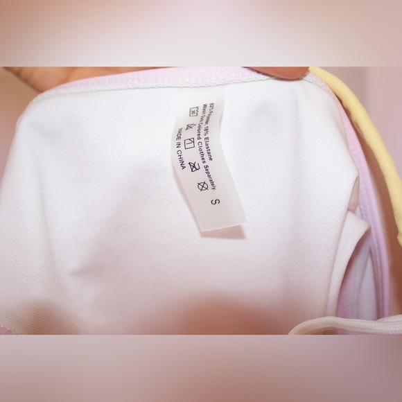 Mermaid Bikini & Tail Set | Pink & yellow | Small - Picture 4 of 15